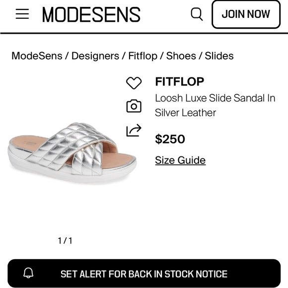 Quilted Metallic FitFlop Slide Sandals US 9 Loosh Luxe - Picture 6 of 6